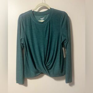Old Navy Green ACTIVE Long Sleeve top L NWT go dry athletic top gym wear fitted